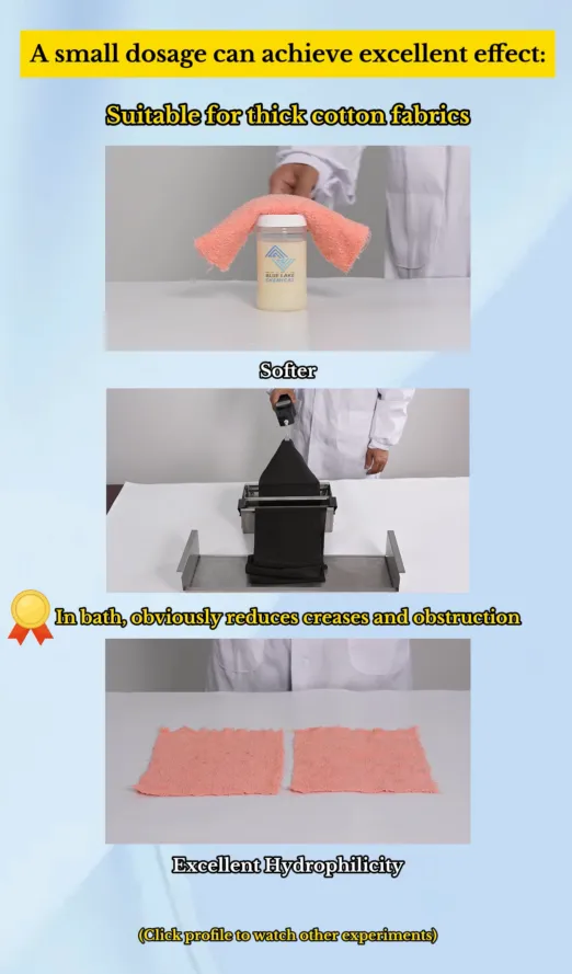 Cotton Bath Softener ---- Improves Softness and Hydrophilicity of Thick and Heavy Cotton Fabric