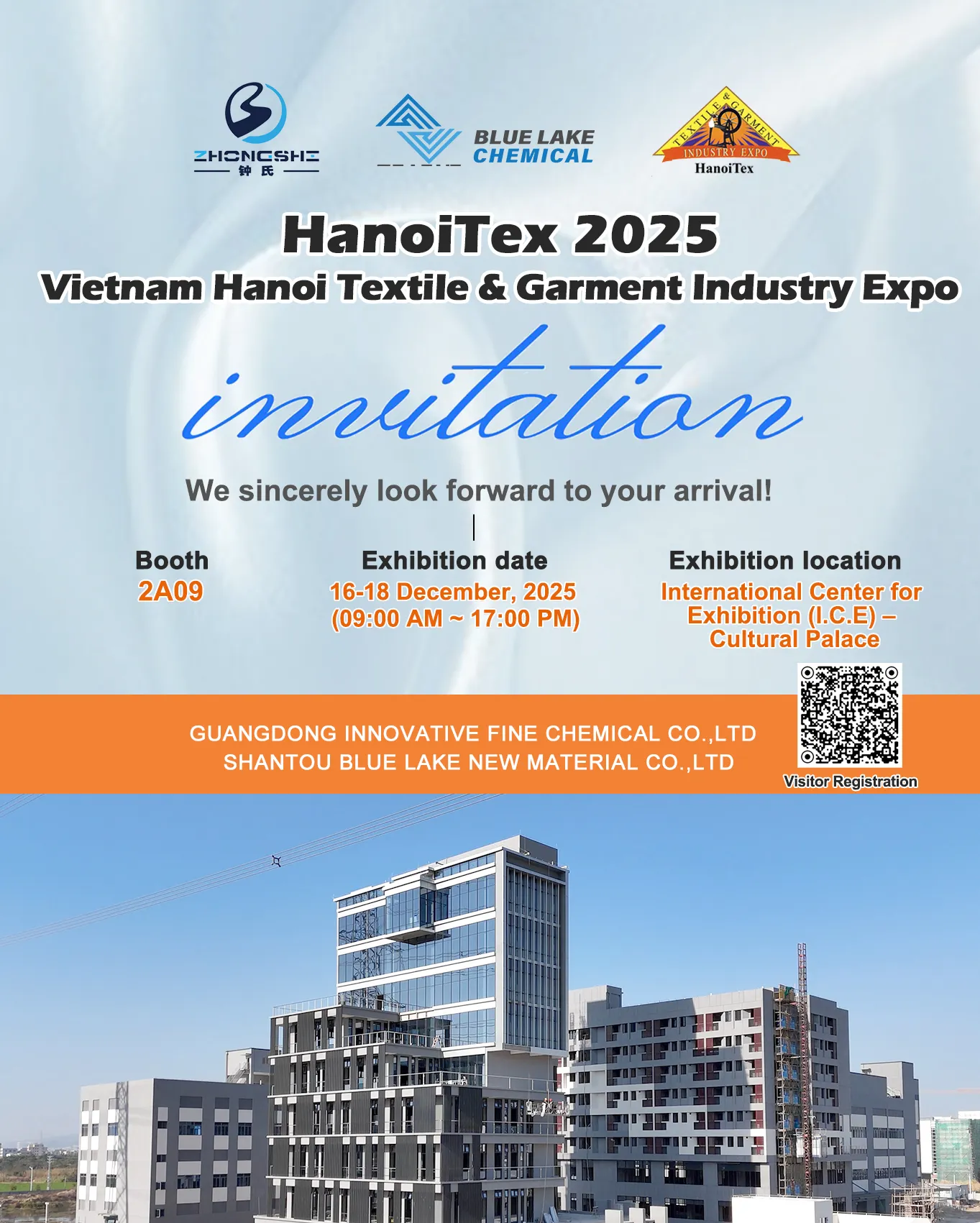 BLUELAKECHEM Will Be Invited to Attend HanoiTex 2025｜ Join the Grand Event of Vietnam's Textile Industry. Booth No. 2A09. Sincerely Invite You to Attend!